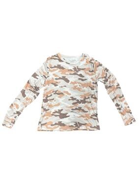 Dance & Marvel Soft Knit Desert Camo Long Sleeve Top  tan/cream Size Small